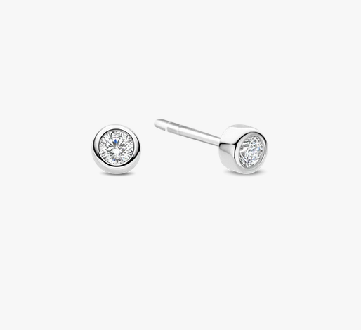 Classic Round CZ Bezel Studs