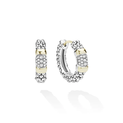 LAGOS Two-Tone Diamond Huggie Earrings