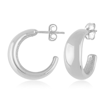 Carla Sterling Silver Tapered J Hoops