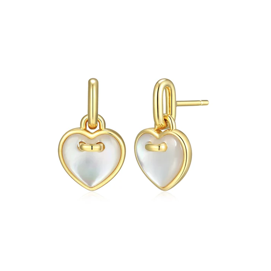 Charles Garnier Amour Mother of Pearl Stud Drop Earrings