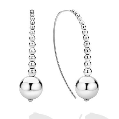 Silver Graduated Bead Earrings