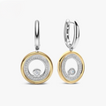Two-Tone Zirconia Double Circle Hoops