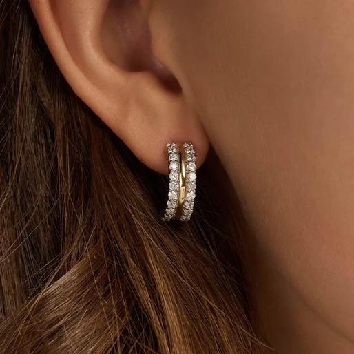 Triple Band Zirconia Hoops