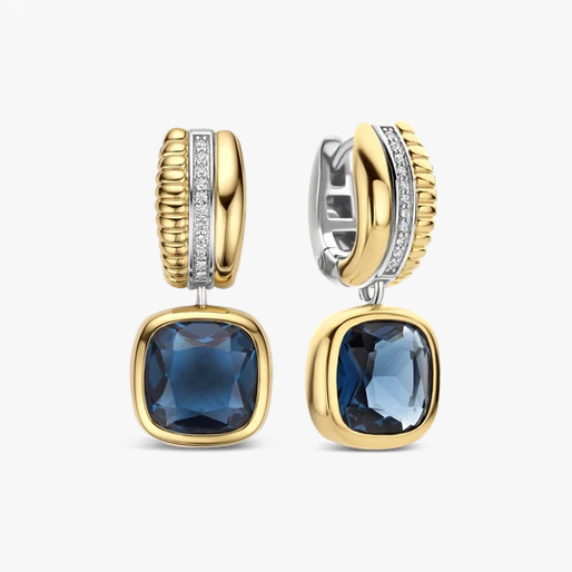 Blue Cushion Structure Hoops