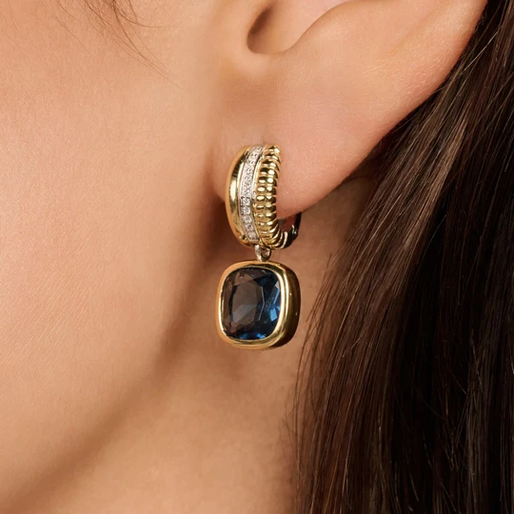 Blue Cushion Structure Hoops