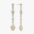 Oval Zirconia Earrings Gold Vermeil