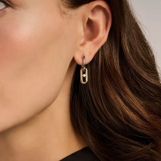 Open Link Hoops with Round Zirconia