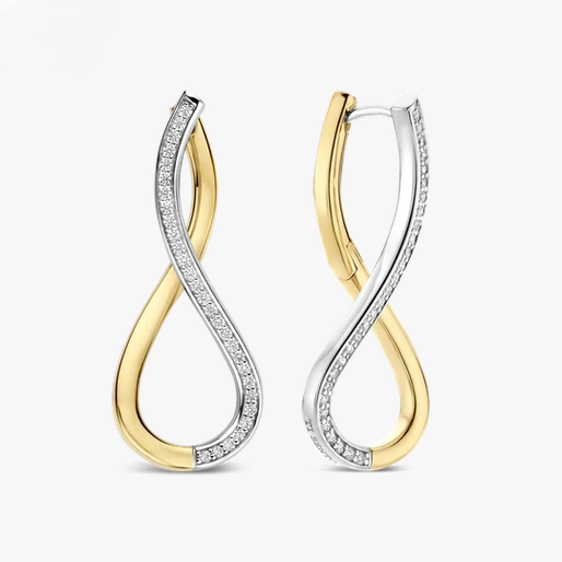 Organic Open Zirconia Earrings 35mm