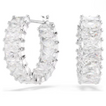 Swarovski Consumer Goods Matrix Baguette CZ Hoop Earrings