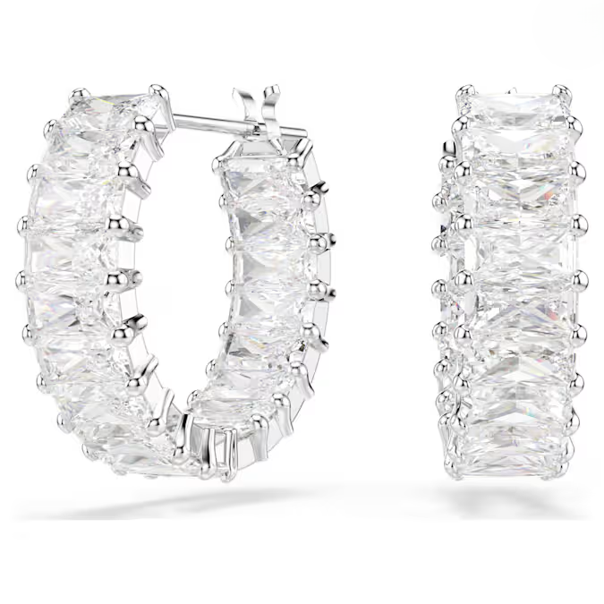 Swarovski Consumer Goods Matrix Baguette CZ Hoop Earrings