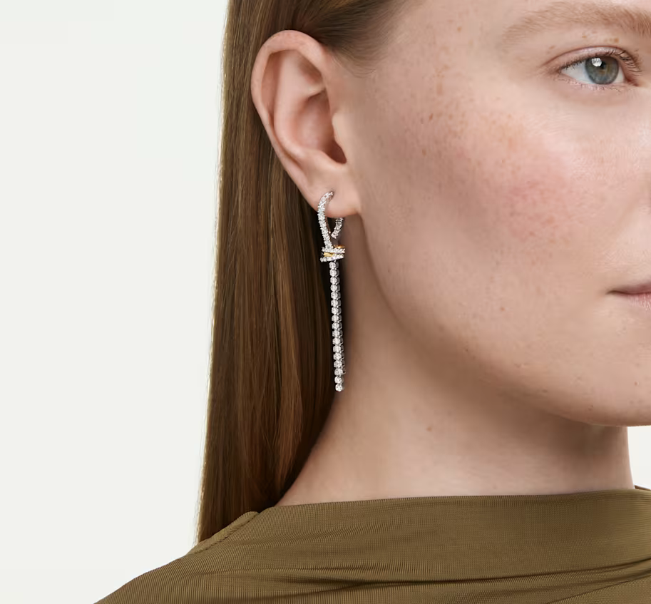 Swarovski Consumer Goods Hyperbola CZ Drop Earrings, view 2