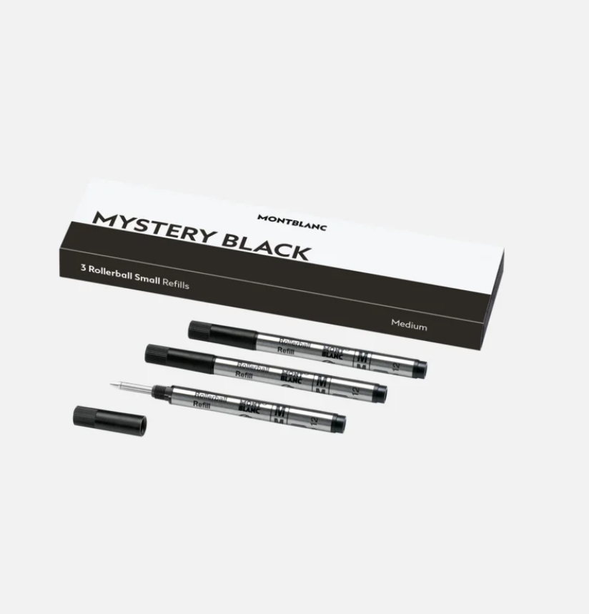 Montblanc 3 Rollerball Small Refills Medium Mystery Black