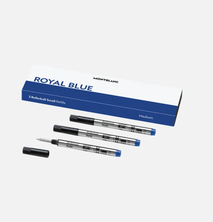 Montblanc 3 Rollerball Small Refills Medium, Royal Blue