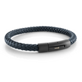 Italgem Steel Blue Leather Bracelet 8mm