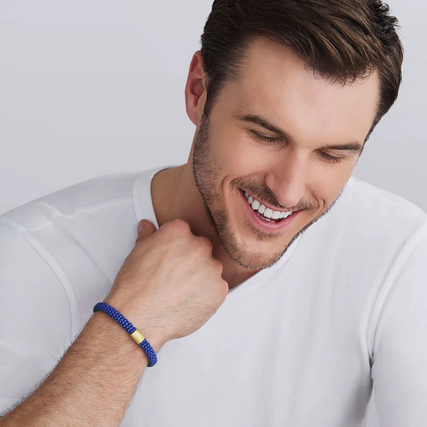 LAGOS 18K Gold Matte Blue Ceramic Beaded Bracelet | 9mm, view 2