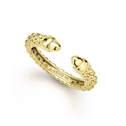 LAGOS 18K Gold Caviar Beaded Mini Versa Stacking Ring