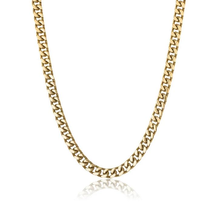 Stainless Steel Gold Plated 9.4mm Curb Chain