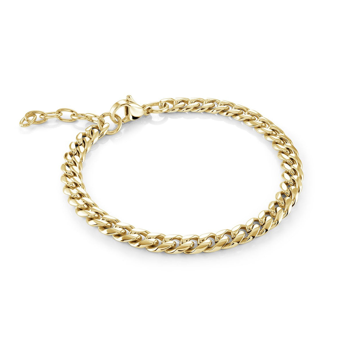 Junior Stainless Steel Gold Plated Curb Chain Bracelet