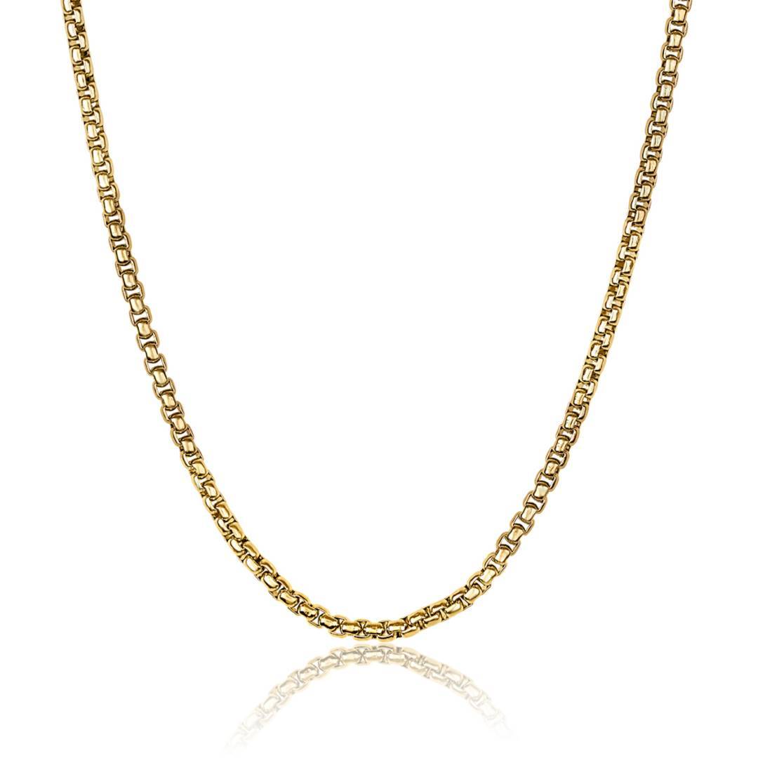 Italgem Steel Junior Stainless Steel Gold Plated Round Box Chain Necklace