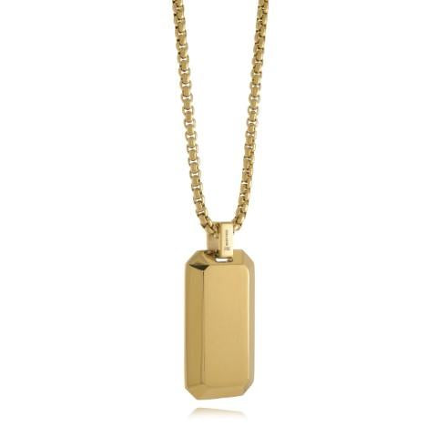 Junior Stainless Steel Gold Plated Dogtag Necklace