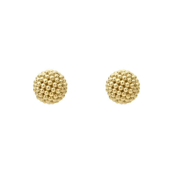LAGOS 18k Gold Caviar Ball Studs, view 2