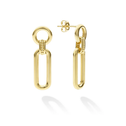 LAGOS 18K Gold Link Drop Earrings