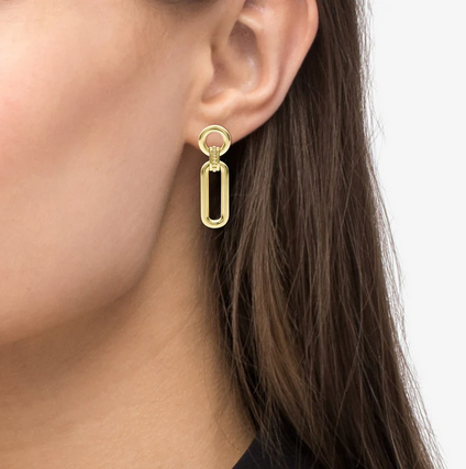 LAGOS 18K Gold Link Drop Earrings, view 2