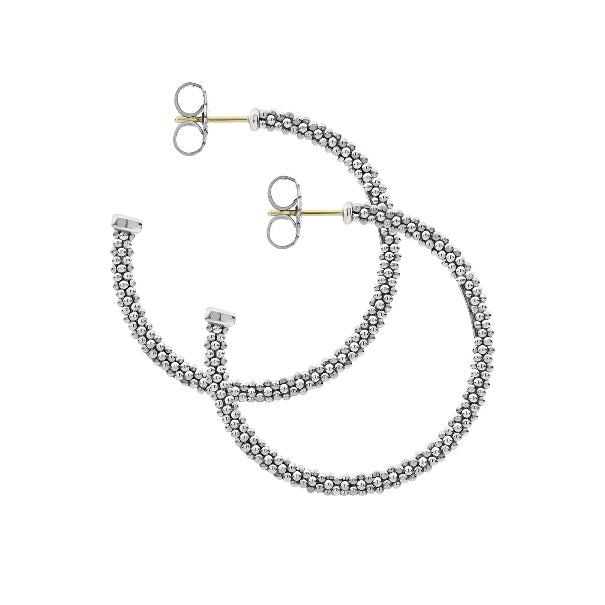 LAGOS Large Caviar Hoop Earrings, view 3
