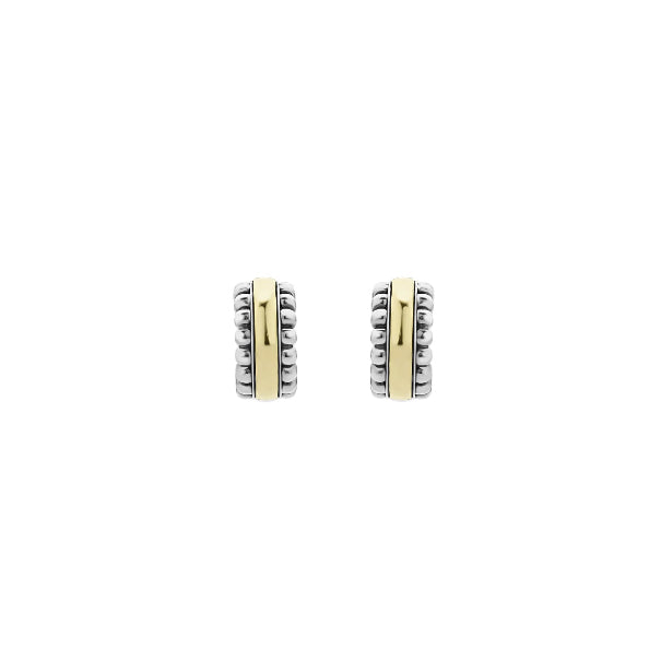 LAGOS Two-Tone Flute Huggie Earrings, view 2
