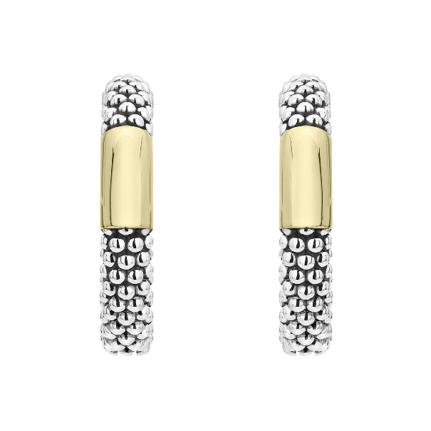 LAGOS Caviar Smooth Bar Hoop Earrings, view 2