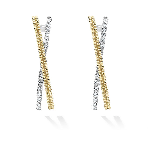 LAGOS Two Tone "X" Hoops, view 2