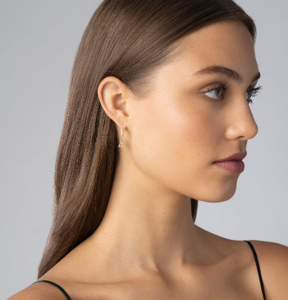 LAGOS Two Tone "X" Hoops, view 3