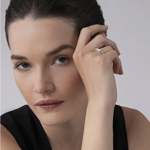 Sterling Silver Diamond Stacking Ring