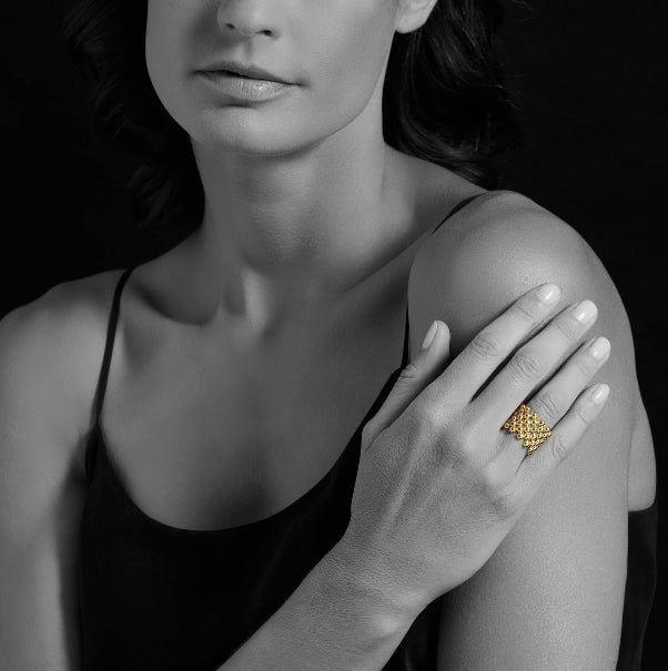 LAGOS Caviar Wide Gold Band, view 2