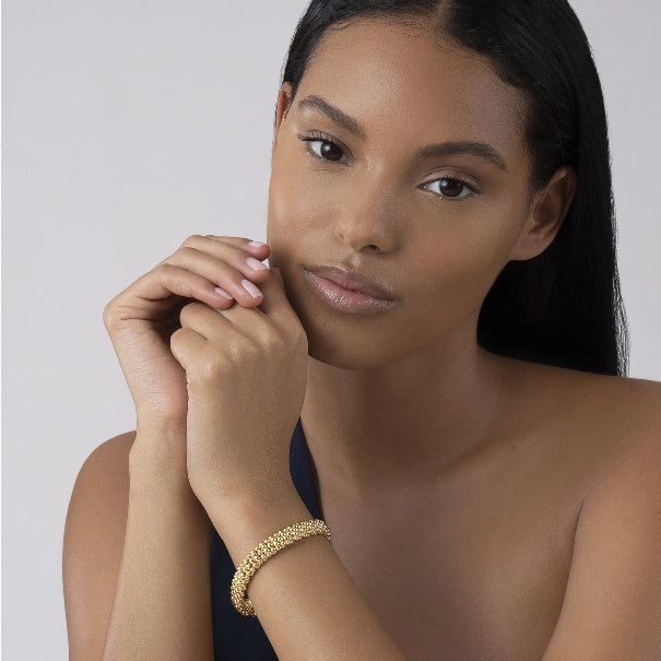 LAGOS 9mm Gold Caviar Bracelet, view 3