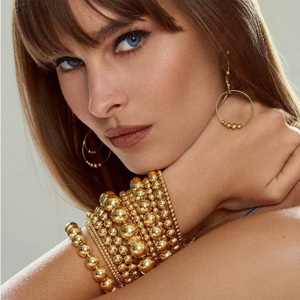 LAGOS 3mm Gold Stretch Bracelet, view 3