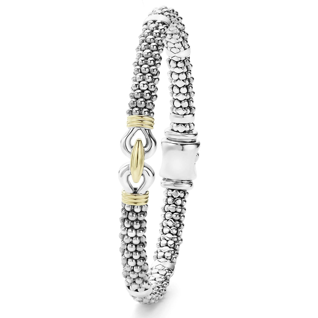 LAGOS 6mm Two Tone Caviar Buckle Bracelet, view 2