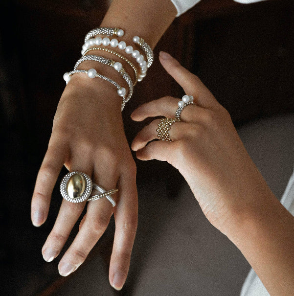 LAGOS Two Tone Single Pearl Bracelet, view 3