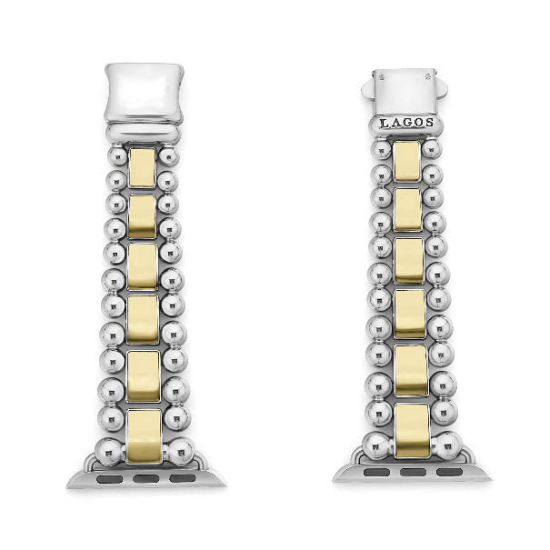 LAGOS 18K Yellow Gold and Stainless Apple Watch Band, view 3
