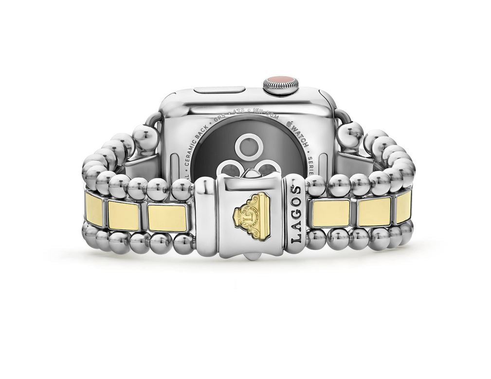 LAGOS 18K Yellow Gold and Stainless Apple Watch Band, view 2