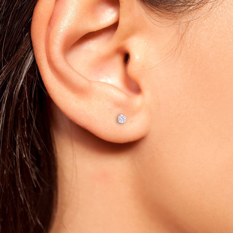 Thomas Markle Jewelers Classic Round Natural Diamond Stud Earrings, view 11