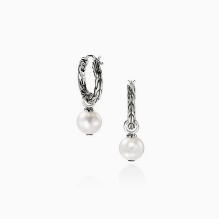John Hardy Essential Pearl Hoop Earrings