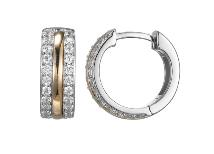 Charles Garnier Sterling Silver CZ Huggies
