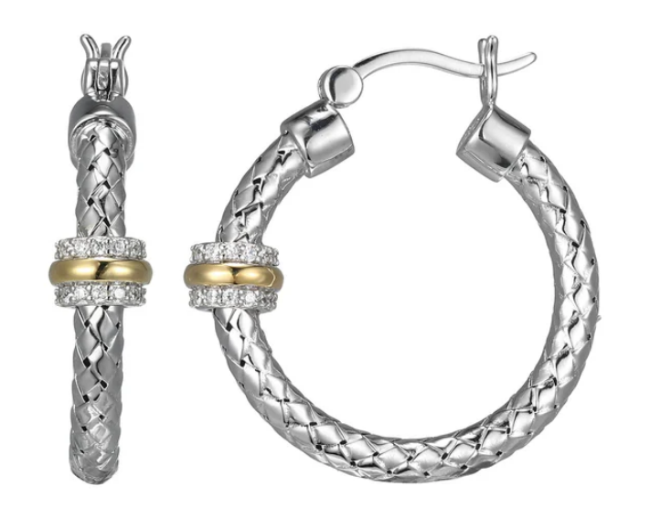 Charles Garnier Silver CZ Hoop Earrings