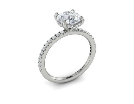 Vlora Jewels Delicate Classic Hidden Halo Engagement Ring