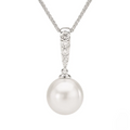 Pearl and Diamond Drop Pendant