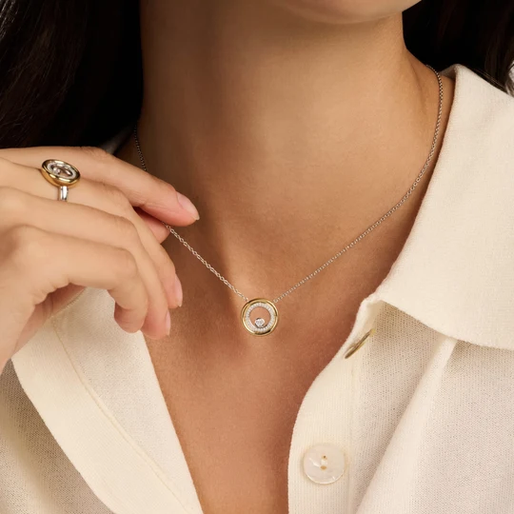 Double Circle CZ Necklace