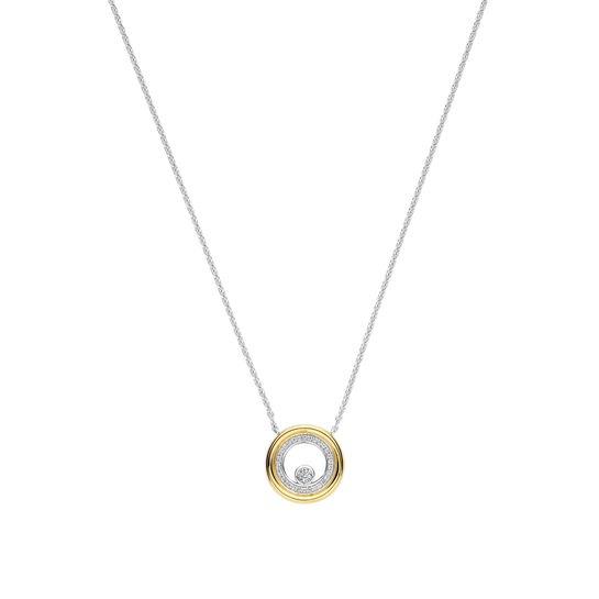 Double Circle CZ Necklace
