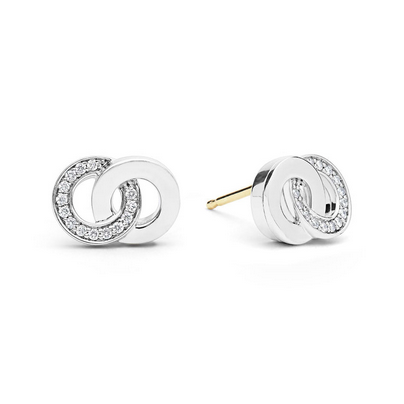 LAGOS Silver Interlocking Diamond Stud Earring