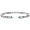 LAGOS Two-Tone Swiss Blue Topaz Mini Versa Torque Bracelet | 3mm